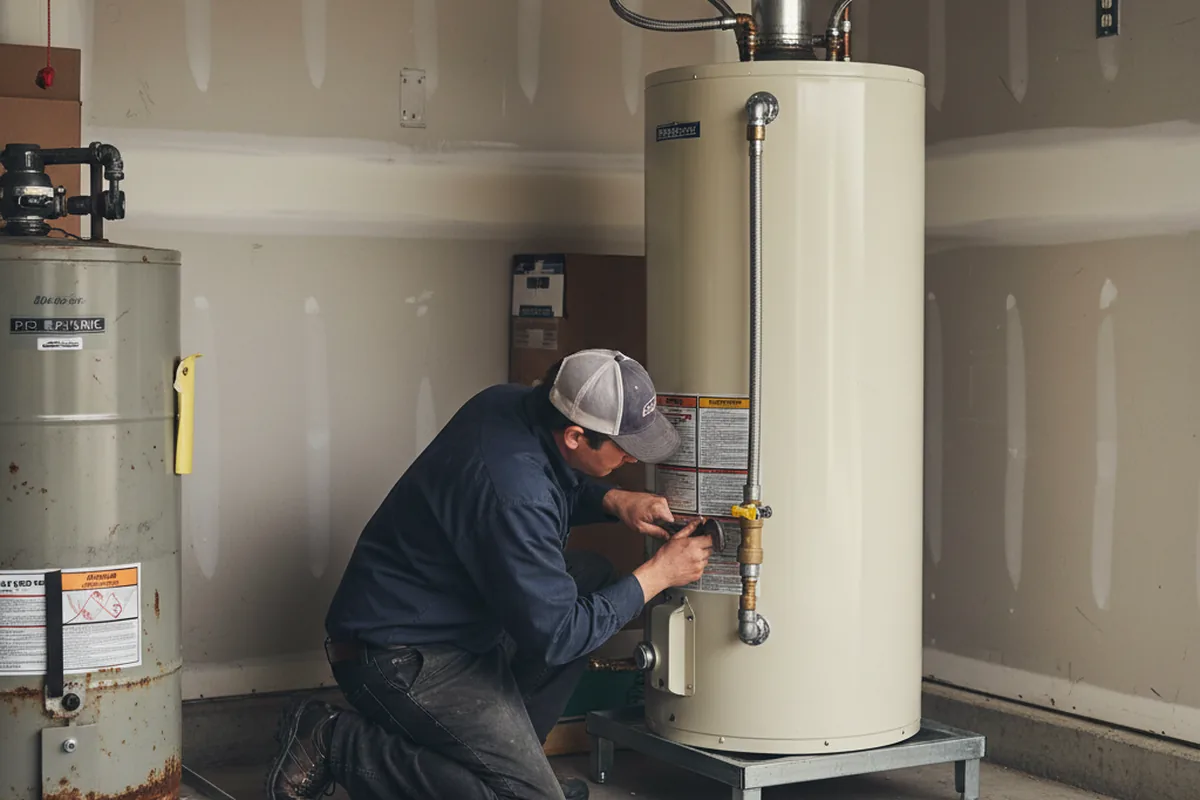 Water heater and shutoff valve replacement in Stamford